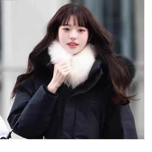 [孤雪银狐]张元英同款环保狐狸毛双面围脖皮草围巾冬时尚毛女冬季