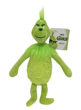现货热转印圣诞怪杰grinch毛绒玩具绿毛怪格林奇儿童卡通公仔玩偶