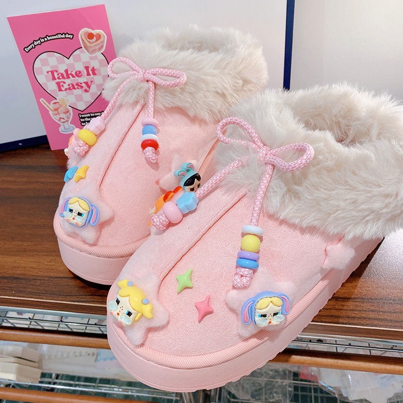 HD11123A22厚底增高保暖雪地靴棉鞋可爱星星卡通冬季保暖棉鞋少女