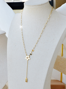 ZOXI欧美百搭镂空五角星短款毛衣链2025年新款秋冬项链ins冷淡风