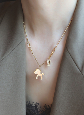 ZOXI本命年马上有钱秋冬毛衣链轻奢小众项链不掉色2025新款女生