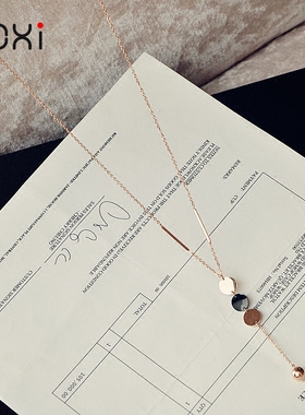 ZOXI网红爆款圆片球球项链女2025新款轻奢小众不掉色毛衣链长款