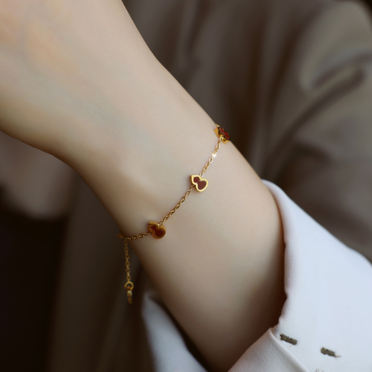 ZOXI不掉色红色葫芦手链女生礼物