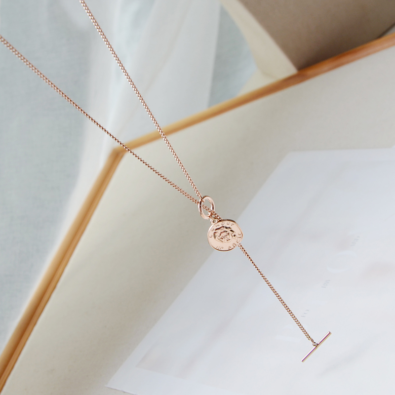 ZOXI轻奢小众设计简约金币毛衣链长款项链2025年新款女不掉色秋冬