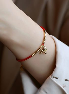 ZOXI马年本命年小马红绳手链情侣