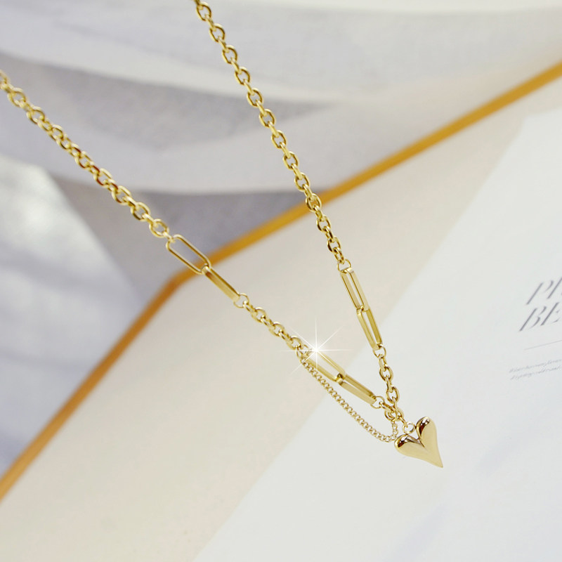 zoxi网红爱心项链女ins嘻哈钛钢轻奢冷淡风装饰毛衣链2020年新款