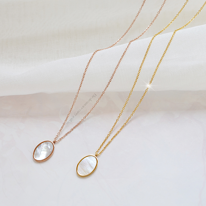 ZOXI不掉色简约白贝项链轻奢小众