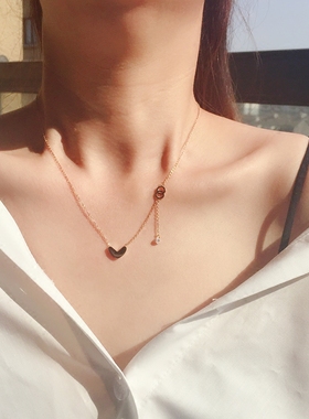 轻奢项链锁骨链水晶女ZOXI钛钢