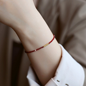 ZOXI马年本命年安哥拉红色水晶手链轻奢小众精致红绳女生不掉色