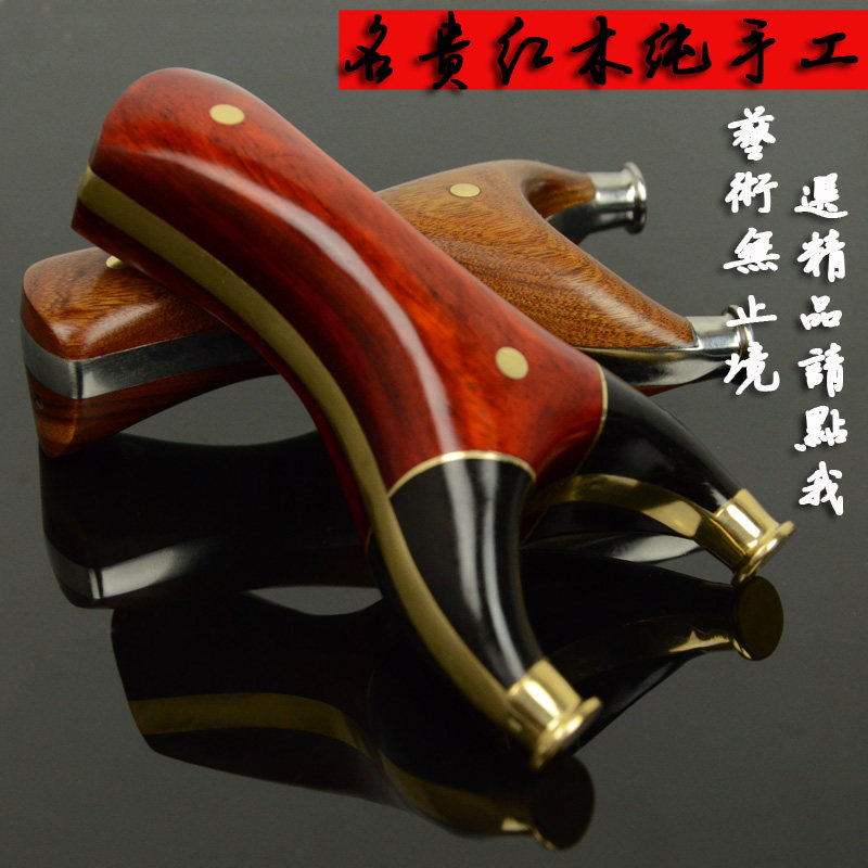弹弓精准钛钢贴片弓沙漠铁飞虎叉黄铜淮式贴片不锈钢实木扁皮弹弓