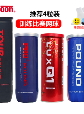 Teloon天龙网球POUND P4P3 LUXQ1 4粒装高弹跳专业比赛训练网球