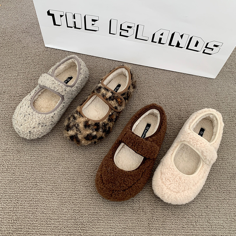 2025新款复古圆头平底毛毛棉鞋女款百搭时尚舒适气质低跟厚底,女鞋,棉鞋,淘宝优惠券,粉丝福利购,淘宝优惠卷