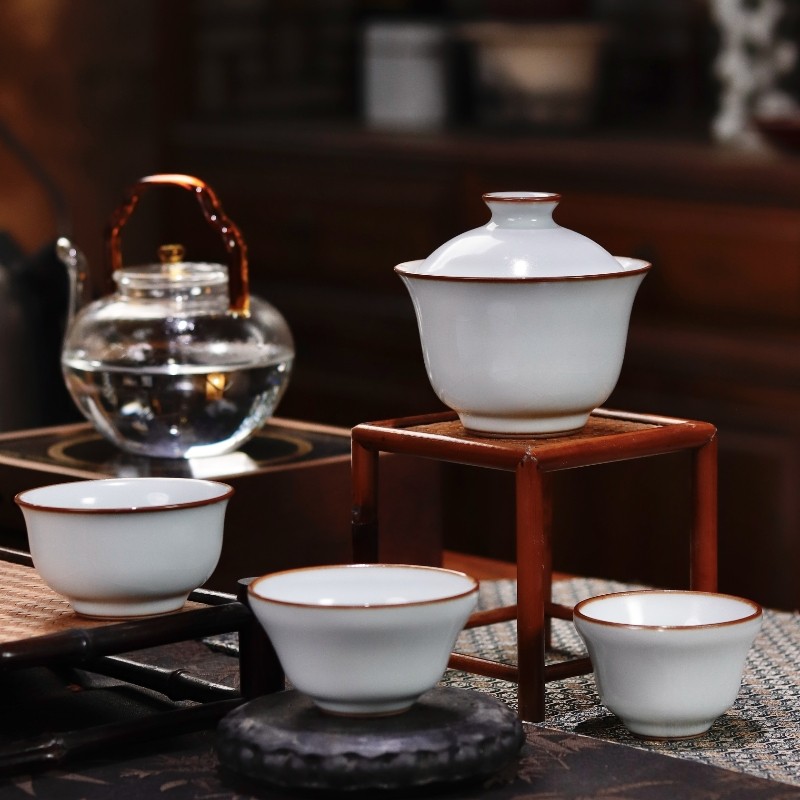 景德镇熙物堂汝窑月白羊脂玉福自用家用品茗禄杯沧澜杯秒杀福利