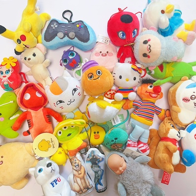 【12】杂款日单猫老师美人鱼小八三眼仔KT哈士奇毛绒玩具挂件挂饰