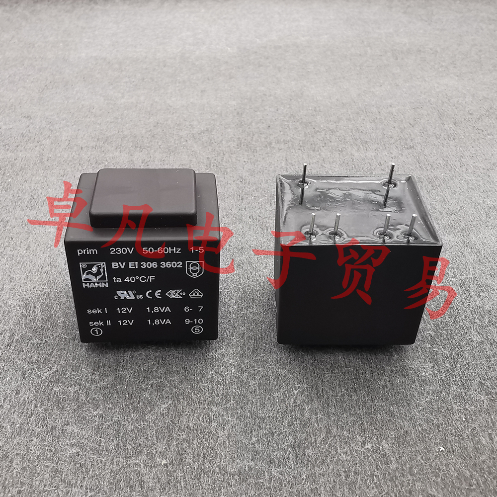 德国产 BV EI 306 3602 公鸡 230V转2x12V 电源变压器 HAHN 1.8VA