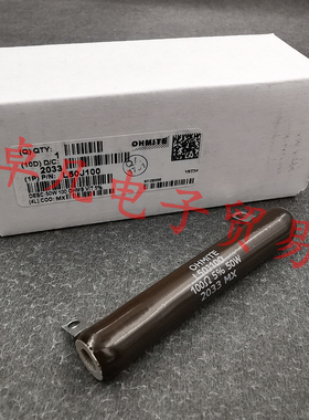 墨西哥产 L50J100E 100Ω 5% OHMITE 100R 50W 100欧 线绕电阻器