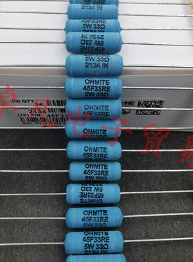 印度产 OHMITE 33R 5% 5W 线绕电阻器 45F33RE 33Ω MX