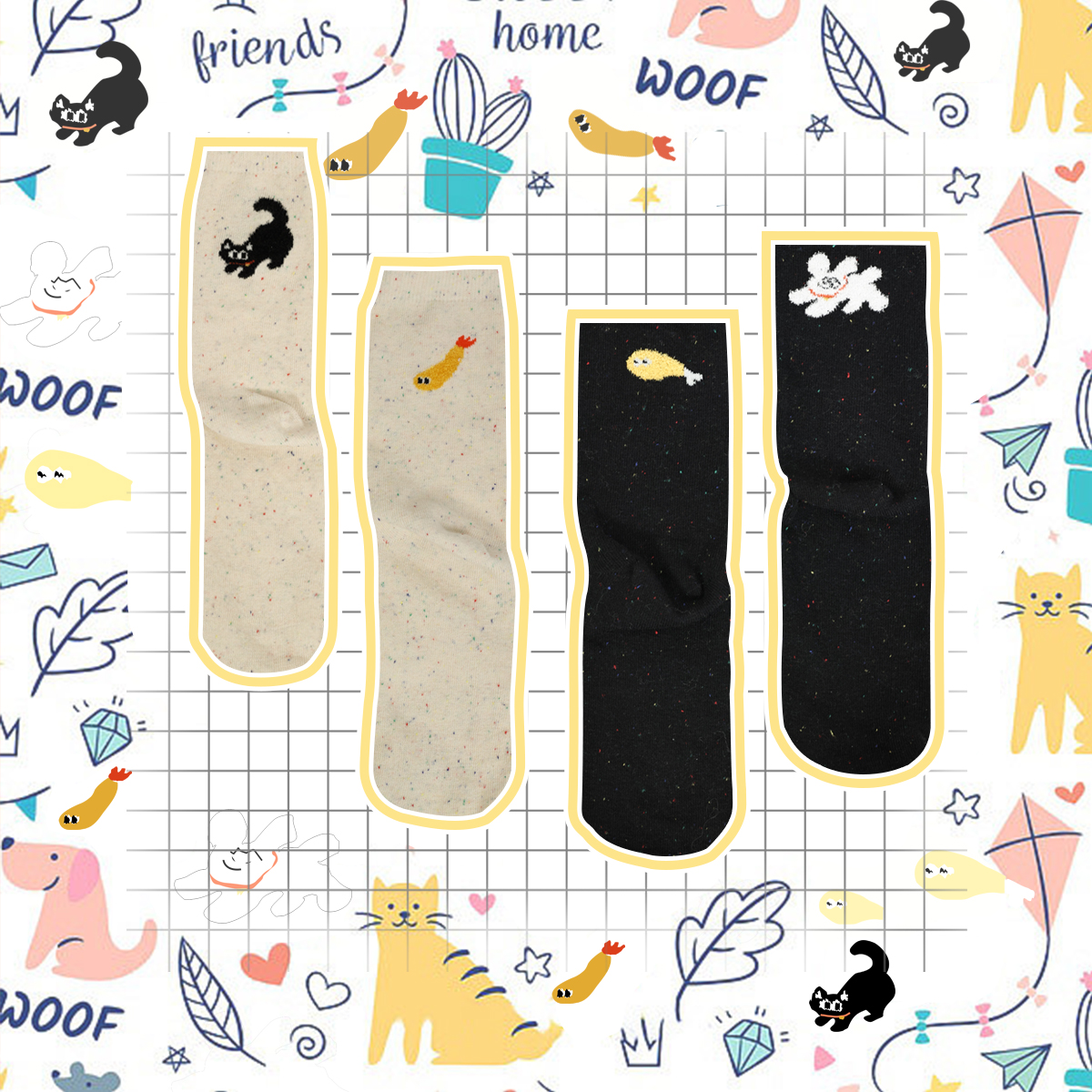 冉言保暖女精梳棉百搭中筒袜