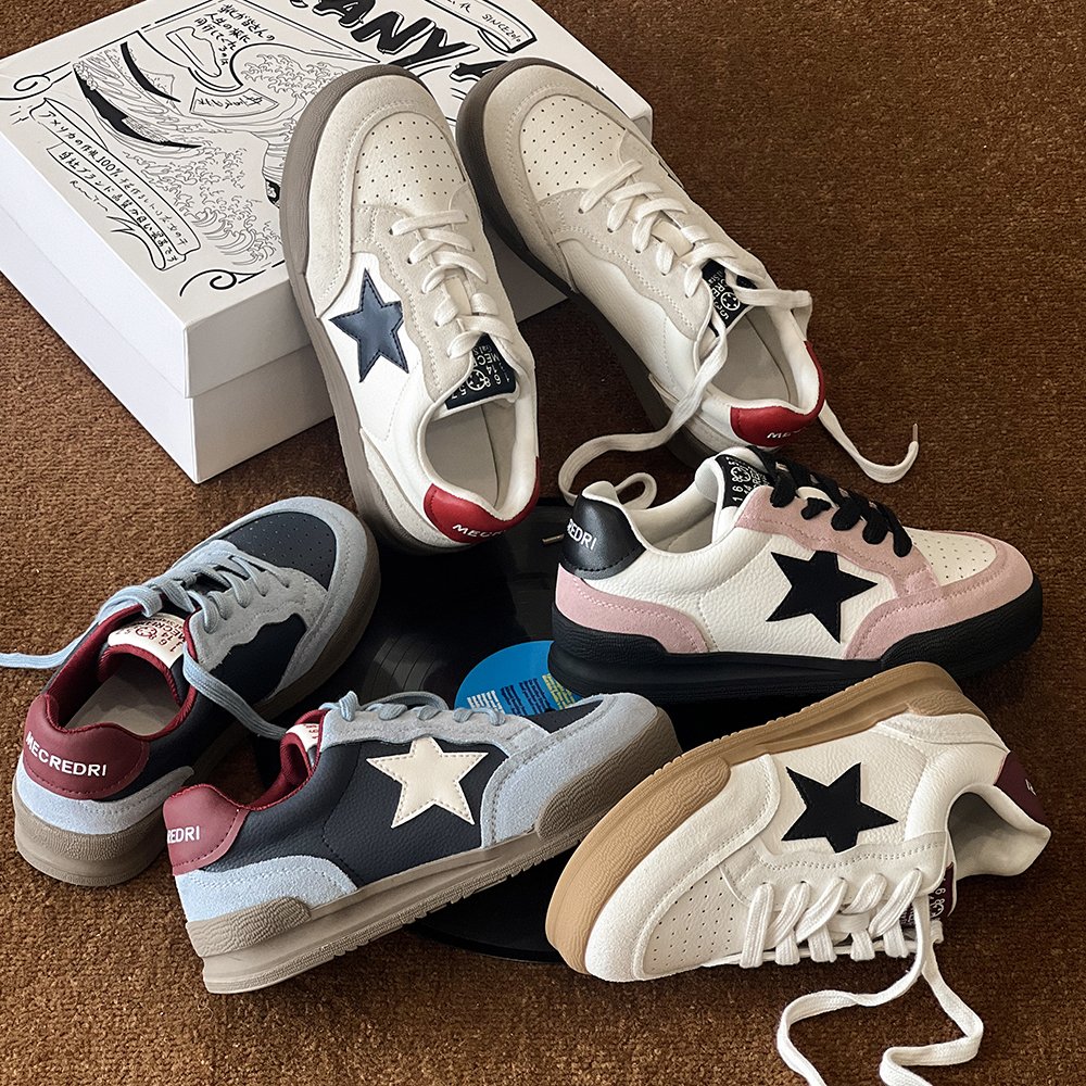 【清仓特价 不退换】如烟 复古星星板鞋女百搭个性小众ins休闲鞋