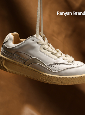 头层牛皮-冉言新品韩版小白鞋女百搭厚底鞋运动休闲板鞋