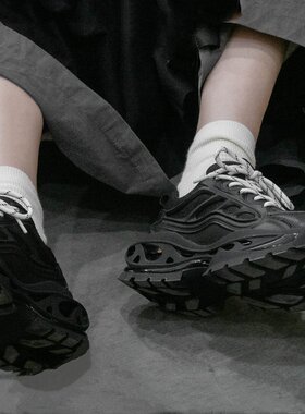 冉言 2024新款百搭复古老爹鞋女厚底增高运动休闲鞋ins潮加绒