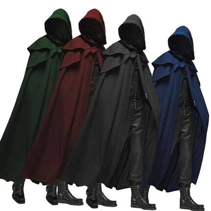 男女 Cloak Halloween cosplay 演出服装黑色万圣节穿搭披风斗篷