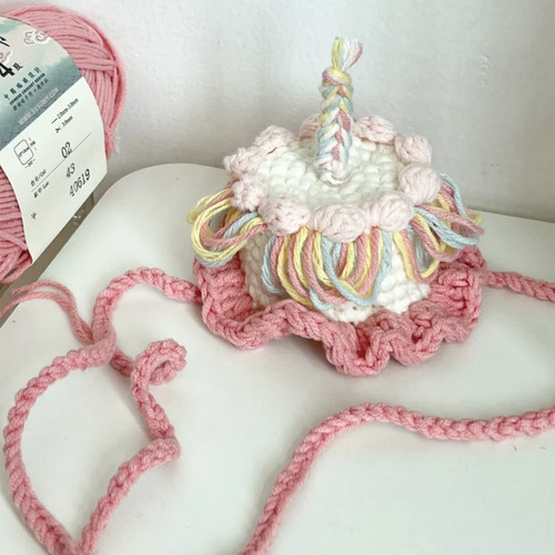 圣诞手工diy礼物毛线编织ins风星星圣诞树奶油生日帽材料钩针手工