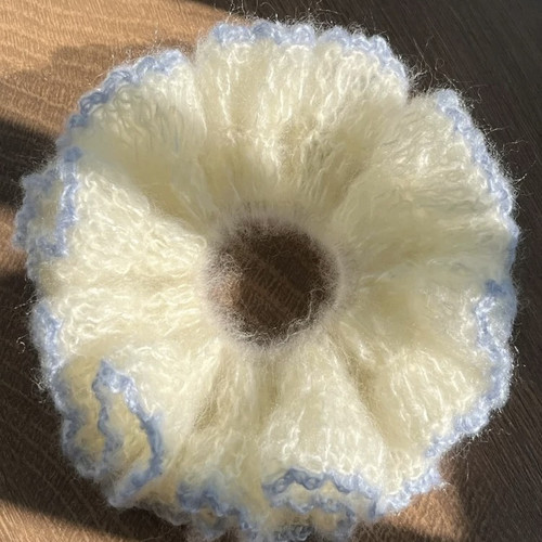 马海毛发圈发绳钩针毛线手工编织diy材料包钩织礼物头绳大肠发饰