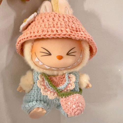 17cm拉布布labubu娃衣毛线手工编织钩针diy材料包礼物玩偶衣服礼