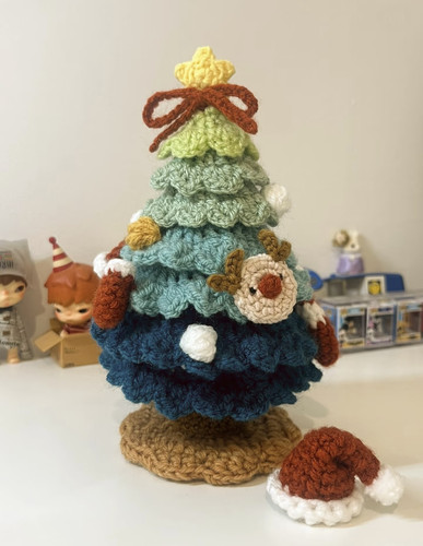 圣诞礼物圣诞树diy钩针材料包礼物手工毛线钩织钥匙扣包挂件车挂