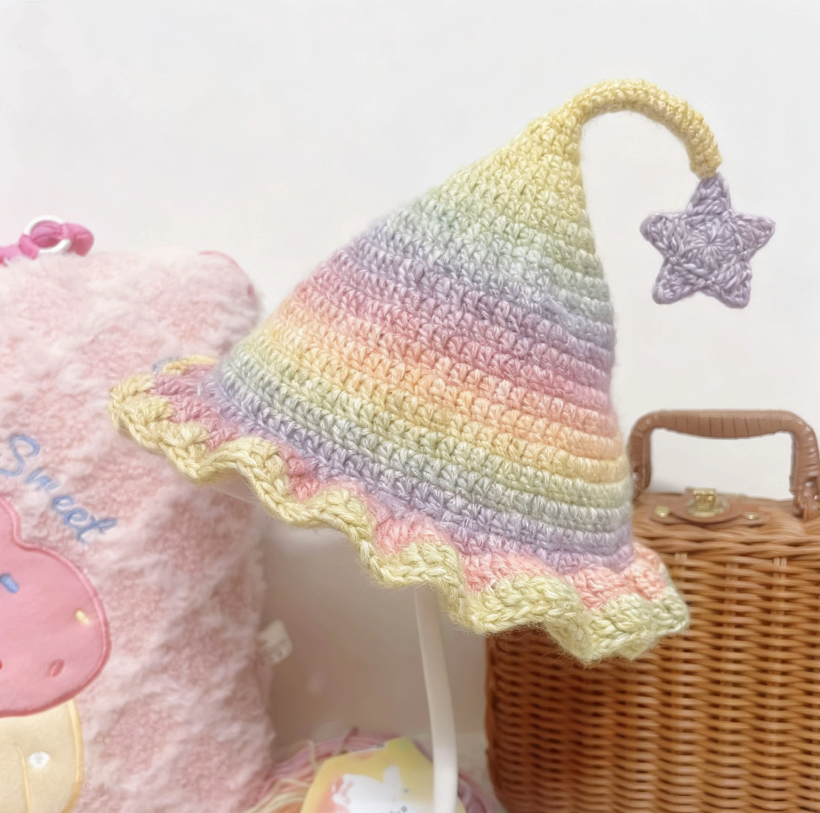 雪妃尔毛线DIY精灵巫师帽宝宝成人帽子秋冬保暖钩针编织材料包