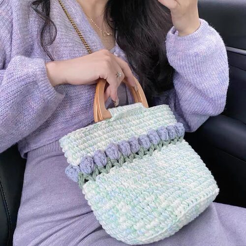 郁金香毛线包材料包diy手工编织