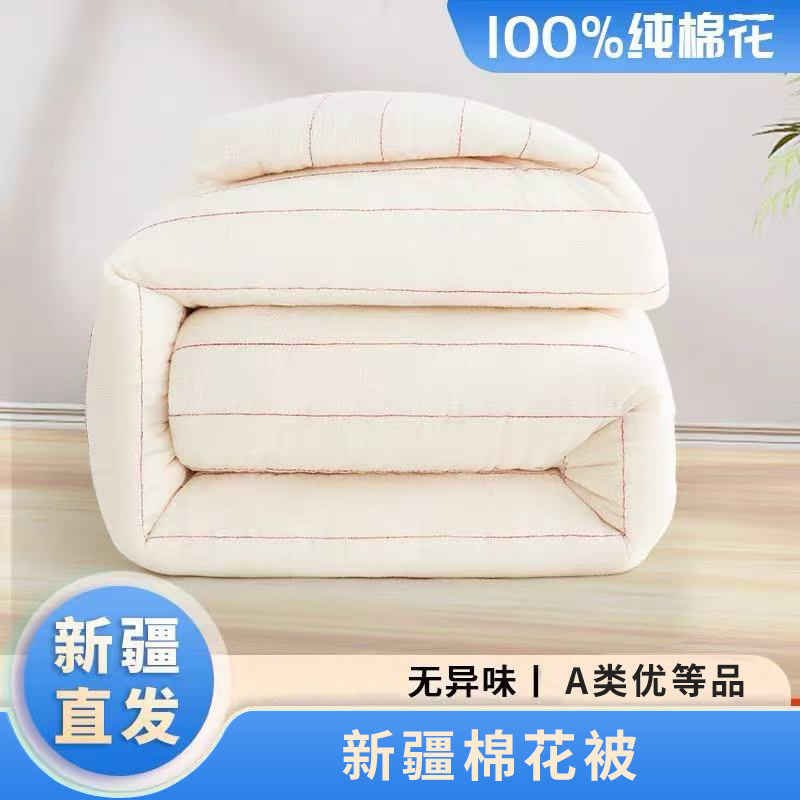 新疆长绒棉加厚保暖冬被全棉花被子被芯垫被纯棉花被单人棉被棉絮
