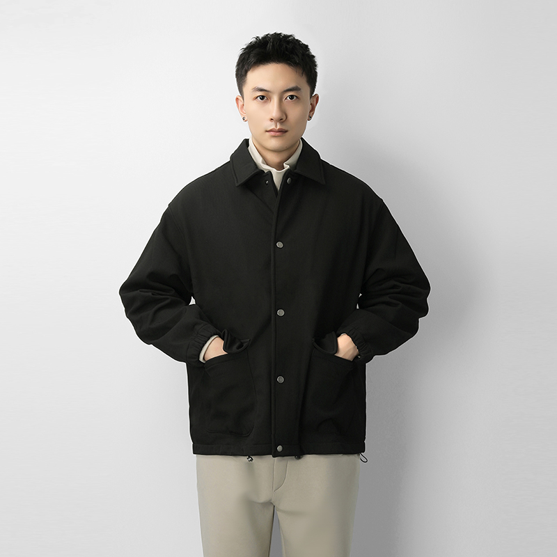 百机翻领秋冬季宽松加绒外套