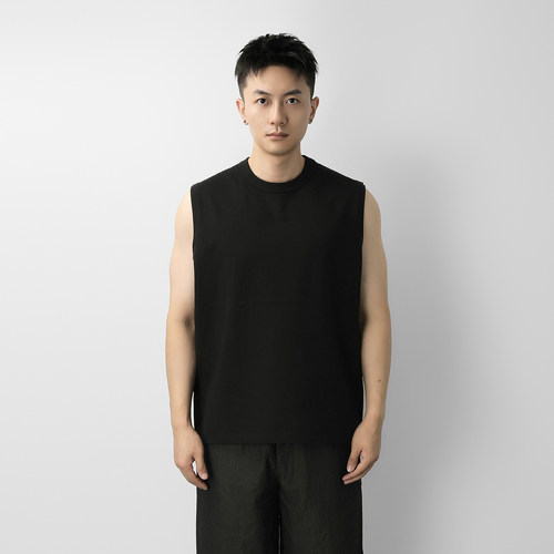 245g重磅运动显壮美式小领口背心