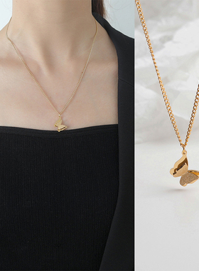 钛钢锁骨链女冷淡风法式项链