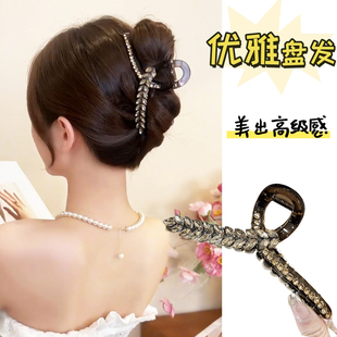 新款 精致麦穗抓夹高级感后脑勺盘发鲨鱼夹子优雅大号气质发夹头饰