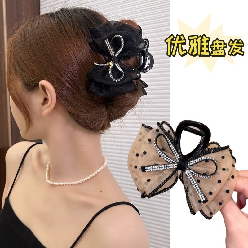 水钻蝴蝶结泡泡抓夹优雅百搭