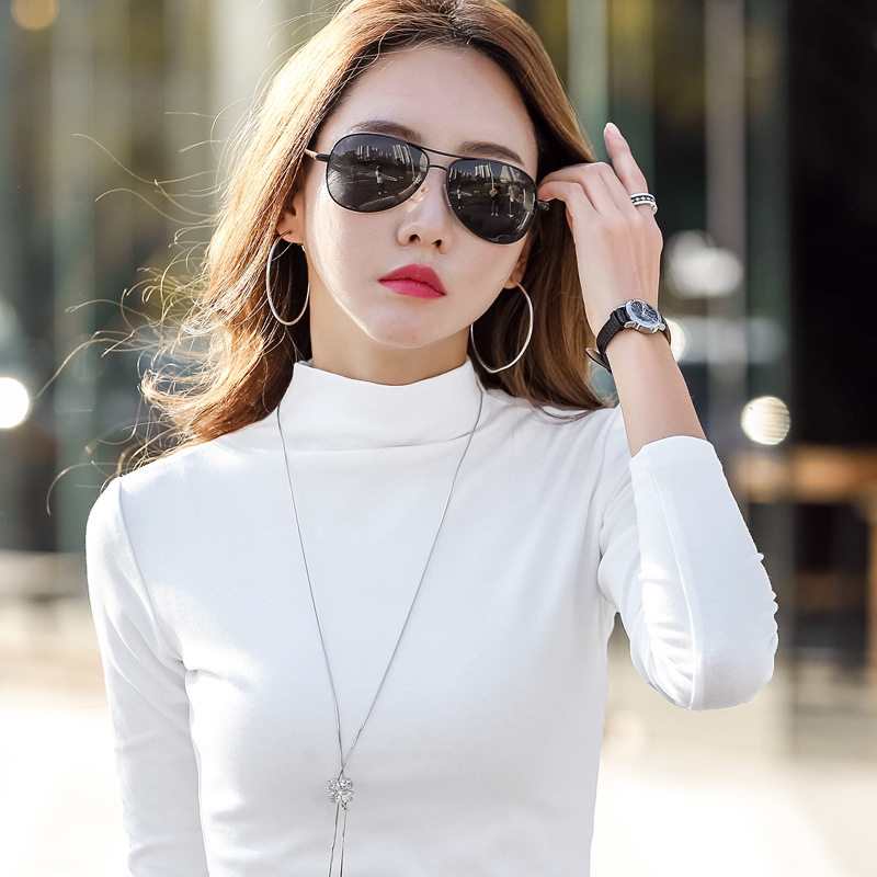 半高领白色长袖打底衫女修身显瘦百搭纯棉大码内搭上衣2026早春,女装/女士精品,大码内搭,淘宝优惠券,粉丝福利购,淘宝优惠卷