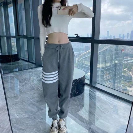 TB加绒弯刀裤卫裤宽松厚款秋冬季运动裤子2025新款今年流行爆款