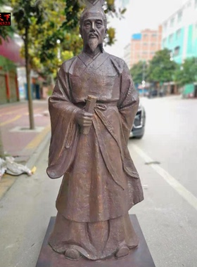 大号黄铜医圣张仲景全身像名医医学家济世救人医院诊所礼品摆件