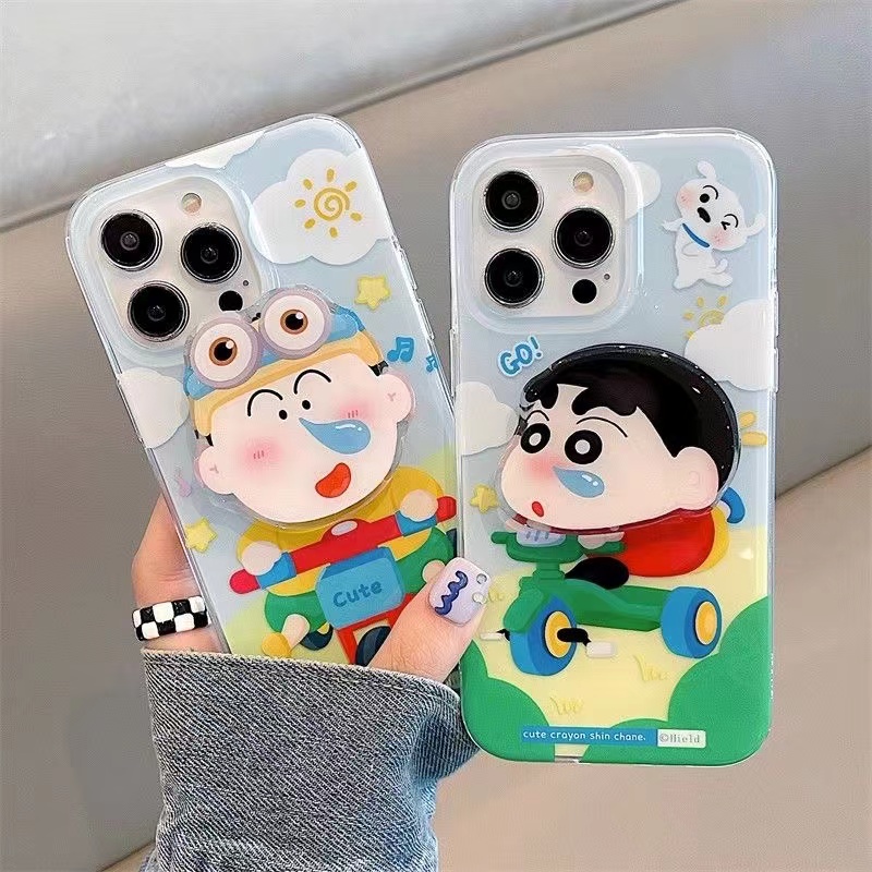 小新阿呆卡通挂件适用三星s7/s9plus手机壳s8+/s20fe/s21fe女款s22plus可爱s24/s23ultra软防摔samsung