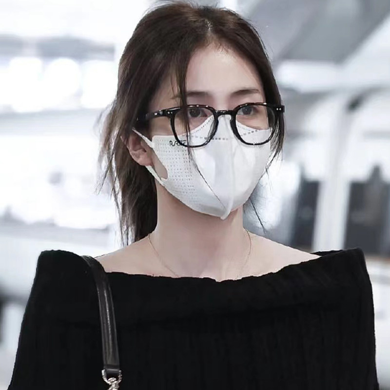 白鹿同款素颜黑框眼镜女可配度数
