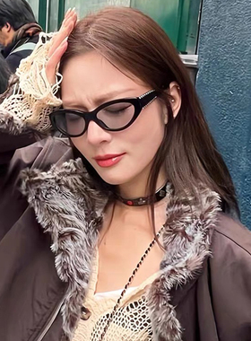复古猫眼欧美ins墨镜女高级感防紫外线防晒太阳镜拍照潮流街拍男