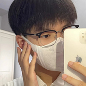 复古半框眼镜男可配度数散光网红明星同款 眉毛框架抖音痞帅眼睛女