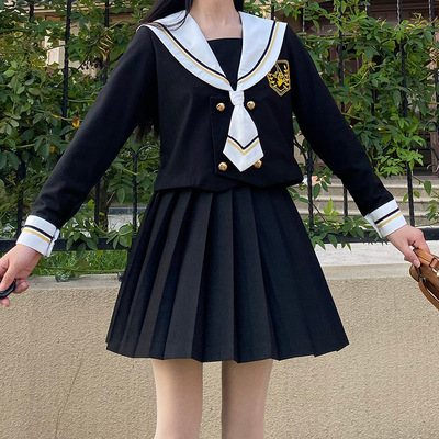 原创正版大码JK制服裙中间服水手服百褶裙学院风少女夏季套装现货