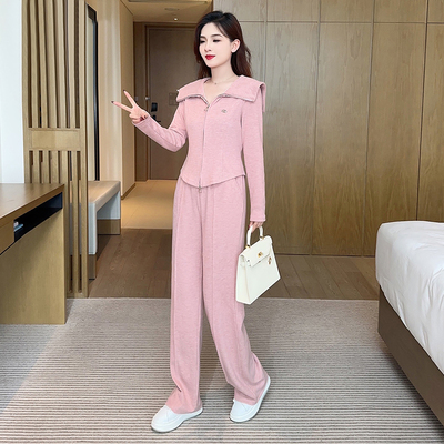 运动外套娃娃领灰色时尚休闲女装