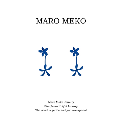 MaroMeko克莱因蓝花朵耳坠