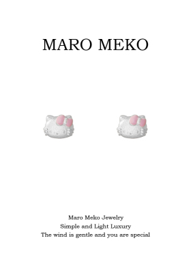 MaroMeko通体999足银KT小猫耳钉