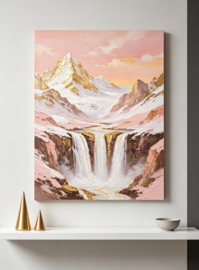 原创大芬村手绘油画山水风景装饰画现代简约玄关挂画中古风艺术品